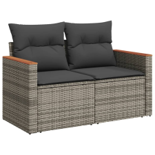 vidaXL 2 személyes szürke polyrattan kerti kanapé párnával (366128) kerti bútor