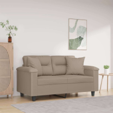 vidaXL 2 személyes tópszínű mikroszálas szövetkanapé párnákkal 120 cm bútor
