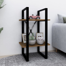 vidaXL 2 szintes barna tölgyszínű szerelt fa könyvszekrény 40x30x70 cm bútor