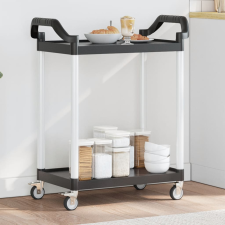 vidaXL 2 szintes fekete alumínium kocsi 81 x 41 x 92 cm bútor