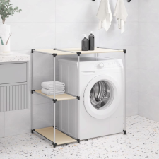 vidaXL 2 szintes krémszínű mosógép feletti tárolóállvány 87x55x90,5 cm fürdőszoba kiegészítő