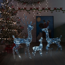 vidaXL 300 LED-es hideg fehér akril karácsonyi rénszarvascsalád karácsonyi dekoráció