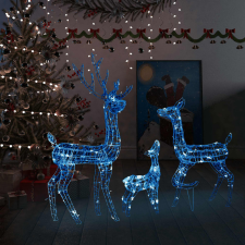 vidaXL 300 LED-es kék akril karácsonyi rénszarvascsalád karácsonyi dekoráció