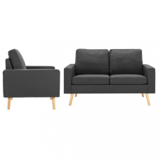 vidaXL 3056615 2 Piece Sofa Set Fabric Dark Grey (288694+288704) bútor
