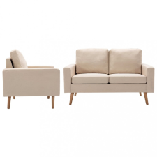 vidaXL 3056617 2 Piece Sofa Set Fabric Cream (288696+288706) bútor