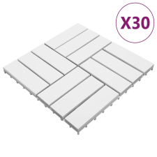 vidaXL 30 db fehér tömör akácfa padlólap 30 x 30 cm járólap