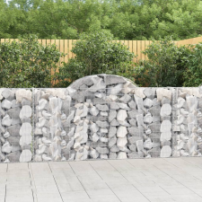 vidaXL 30 db íves horganyzott vas gabion kosár 200x30x100/120 cm kerti dekoráció