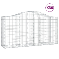 vidaXL 30 db íves horganyzott vas gabion kosár 200x50x100/120 cm (3145657) kerti tárolás