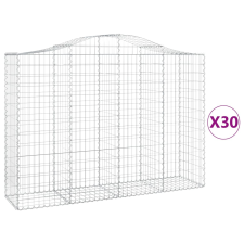 vidaXL 30 db íves horganyzott vas gabion kosár 200x50x140/160 cm (3145699) kerti tárolás