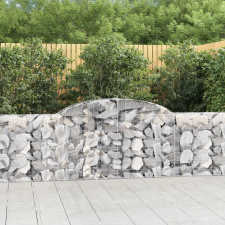 vidaXL 30 db íves horganyzott vas gabion kosár 300x30x80/100 cm kerti dekoráció