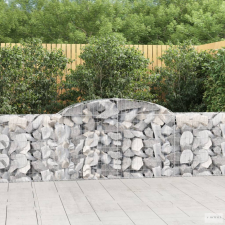 vidaXL 30 db íves horganyzott vas gabion kosár 300x30x80/100 cm kerti tárolás