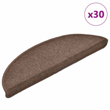 vidaXL 30 db kávébarna lépcsőszőnyeg 56x17x3 cm lakástextília