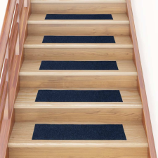 vidaXL 30 db kék lépcsőszőnyeg öntapadós téglalap alakú 76x20 cm lakástextília
