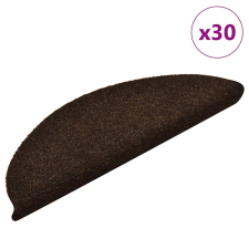 vidaXL 30 db sötétbarna öntapadó lépcsőszőnyeg 56 x 17 x 3 cm lakástextília