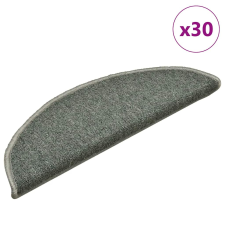 vidaXL 30 db sötétzöld lépcsőszőnyeg 56x17x3 cm lakástextília