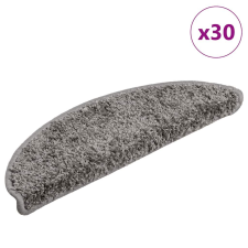 vidaXL 30 db szürke lépcsőszőnyeg 56x17x3 cm lakástextília