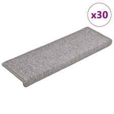 vidaXL 30 db világosszürke lépcsőszőnyeg 65x21x4 cm lakástextília