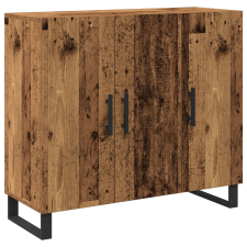 vidaXL 3 ajtós komód Régi fa 90x34x80 cm Mérnöki fa (862953) bútor
