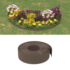 vidaXL 3 db barna polietilén kerti szegély 10 m x 15 cm kerti dekoráció
