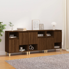 vidaXL 3 db barna tölgy színű szerelt fa tálalóasztal 60 x 35 x 70 cm bútor