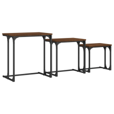 vidaXL 3 db barna tölgyszínű szerelt fa rakásolható dohányzóasztal (837821) bútor