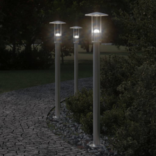 vidaXL 3 db ezüstszínű rozsdamentes acél kültéri állólámpa 100 cm kültéri világítás