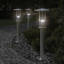 vidaXL 3 db ezüstszínű rozsdamentes acél kültéri állólámpa 60 cm kültéri világítás