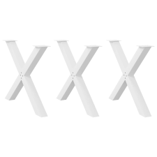 vidaXL 3 db fehér acél étkezőasztal lábak X-alakú 90x(72-73) cm bútor
