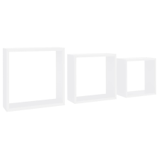 vidaXL 3 db fehér MDF fali kockapolc (323949) bútor