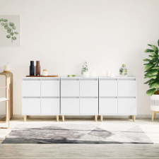 vidaXL 3 db fehér szerelt fa tálalószekrény 60 x 35 x 70 cm bútor