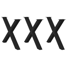 vidaXL 3 db fekete acél étkezőasztal lábak X-alakú 90x(72-73) cm bútor