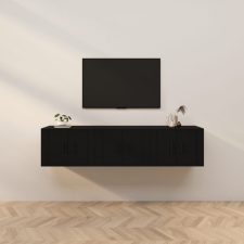 vidaXL 3 db fekete falra szerelhető TV-szekrény 57 x 34,5 x 40 cm bútor