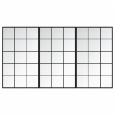 vidaXL 3 db fekete fém fali tükör 100x60 cm (3189036) bútor