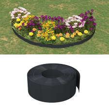vidaXL 3 db fekete polietilén kerti szegély 10 m x 20 cm kerti dekoráció