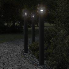 vidaXL 3 db fekete rozsdamentes acél kültéri állólámpa 110 cm kültéri világítás