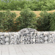 vidaXL 3 db íves horganyzott vas gabion kosár 200x50x60/80 cm kerti tárolás