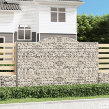 vidaXL 3 db íves horganyzott vas gabion kosár 300x30x180/200 cm kerti tárolás