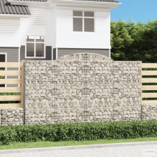 vidaXL 3 db íves horganyzott vas gabion kosár 300x50x180/200 cm kerti tárolás