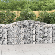 vidaXL 3 db íves horganyzott vas gabion kosár 400x50x100/120 cm kerti tárolás