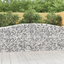 vidaXL 3 db íves horganyzott vas gabion kosár 400x50x100/120 cm bútor