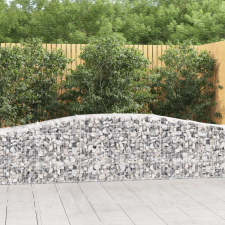 vidaXL 3 db íves horganyzott vas gabion kosár 400x50x60/80 cm kerti tárolás