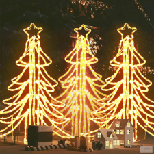 vidaXL 3 db meleg fehér összecsukható LED-es karácsonyfa 87x87x93 cm műfenyő