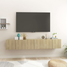 vidaXL 3 db sonoma-tölgy színű függő TV-szekrény 60 x 30 x 30 cm bútor
