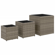 vidaXL 3 db szürke polyrattan kerti ültetőláda (366397) kerti tárolás
