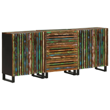 vidaXL 3 db tömör akácfa tálalószekrény 60 x 34 x 75 cm bútor