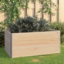 vidaXL 3 db tömör fenyőfa magaságyás 80 x 120 cm kerti tárolás