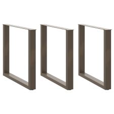 vidaXL 3 db U alakú étkezőasztal láb natúr acél 80x(72-73) cm bútor