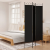 vidaXL 3 paneles fekete szövet térelválasztó 120 x 220 cm