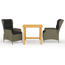 vidaXL 3 részes barna kerti étkezőgarnitúra kerti bútor