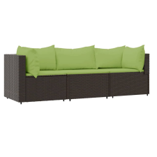 vidaXL 3 részes barna polyrattan kerti ülőgarnitúra párnával (319830) kerti bútor